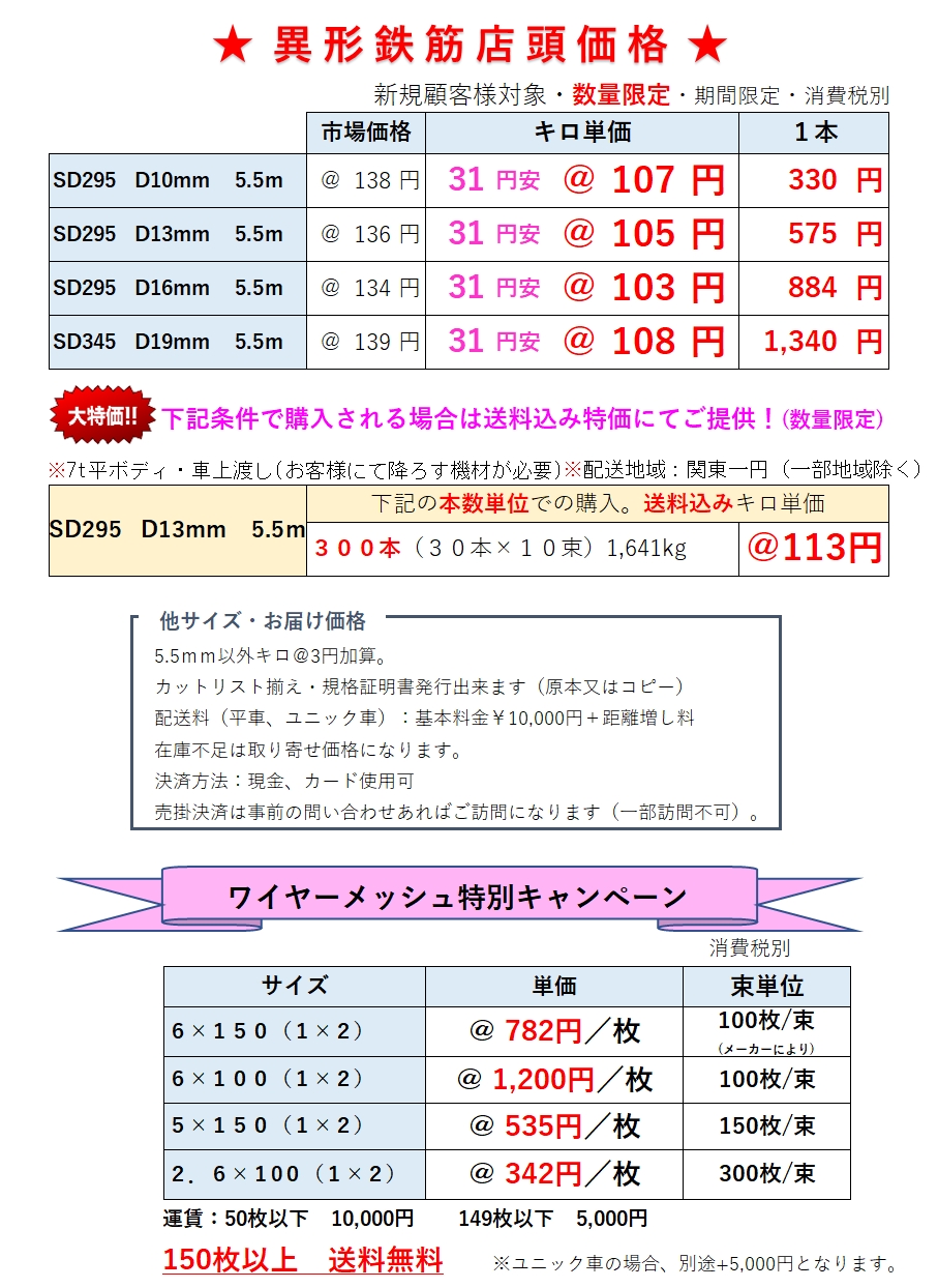 当店価格　キャンペーン情報